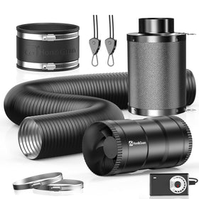 Hon&Guan 4-inch inline duct fan powering quiet, efficient airflow for grow tents.