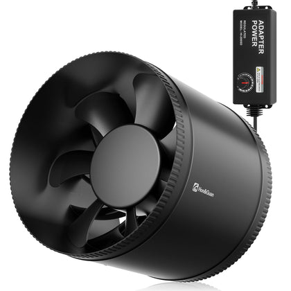Hon&Guan 8-inch inline booster fan front view showing airflow potential