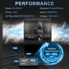 Hon&Guan inline booster fan installed in a duct system