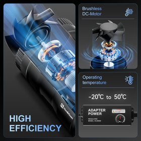 Hon&Guan 8-inch inline booster fan side view highlighting slim profile