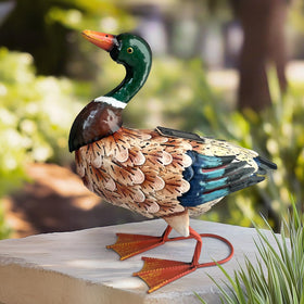 Dusk projection LED duck creating evening focal point