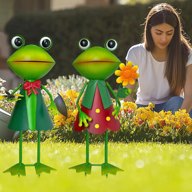 HONGLAND frog yard art compatible with ponds, fountains, and patios.