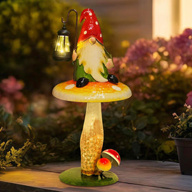 HONGLAND outdoor gnome lantern enhances garden ambience after dark