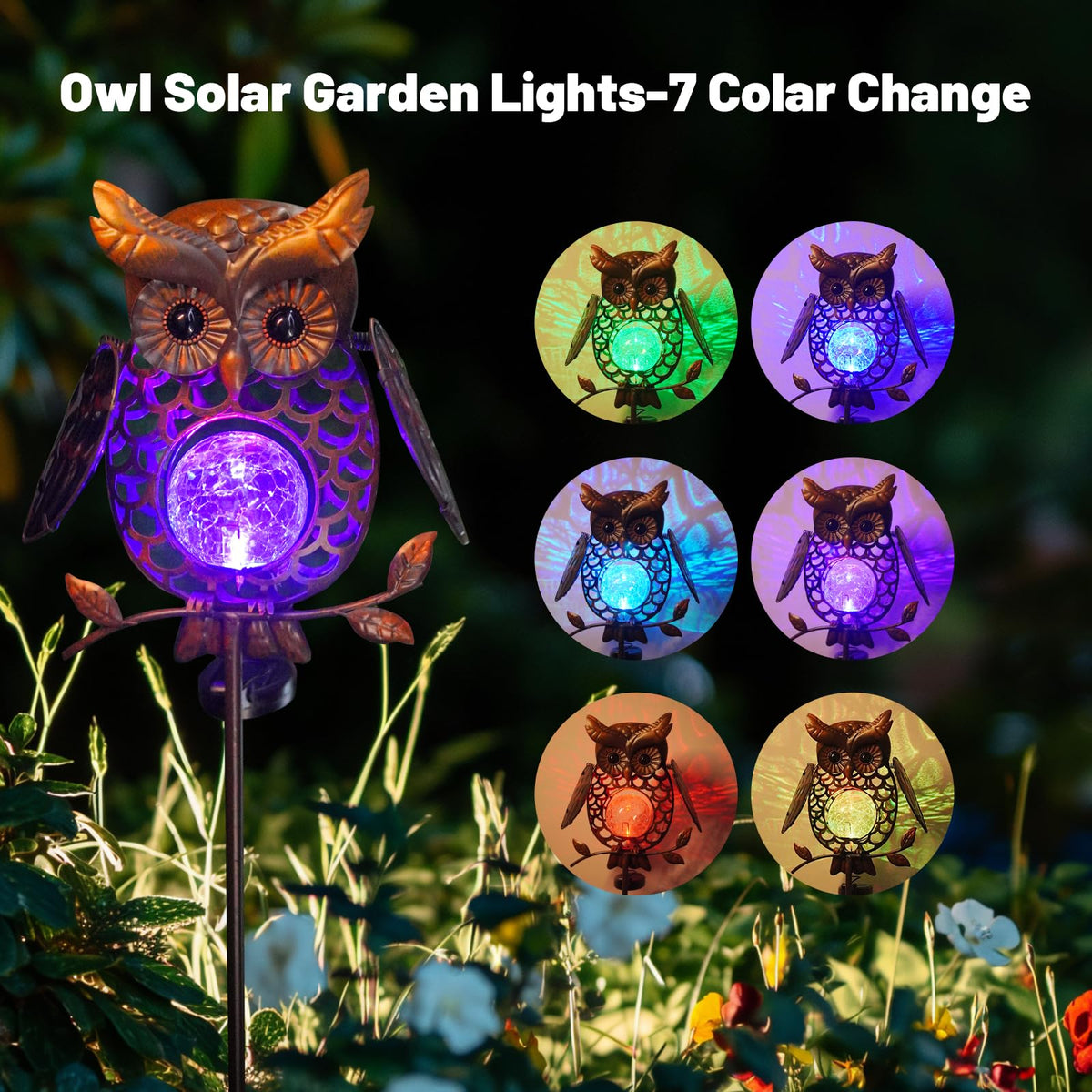 HONGLAND owl garden decor doubles as a gentle yard marker when lit.