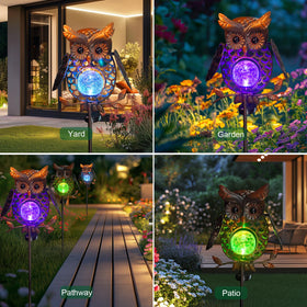 HONGLAND owl lights flap subtly in breeze, adding dynamic movement.