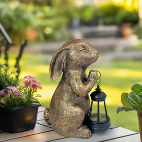 Hongland solar rabbit statue is easy to wipe clean for quick maintenance.