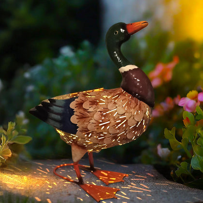 HONGLAND solar mallard duck sculpture glowing for outdoor ambiance
