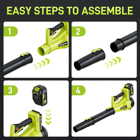 Hongmai Leaf Blower compact cordless design stores easily.