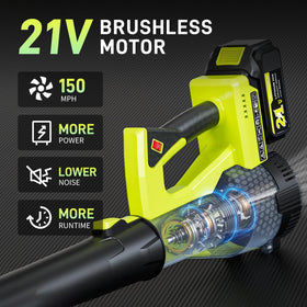 Hongmai Leaf Blower turbo technology delivers high-speed debris clearance.