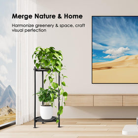 Hongsane black plant display shelf suits any room style.