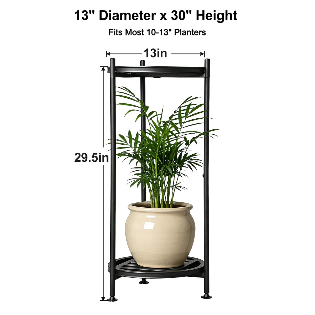 Hongsane galvanized steel plant stand resists rain and sun for outdoors.