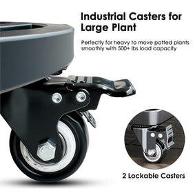 Hongsane lockable casters on plant dolly secure placement safely