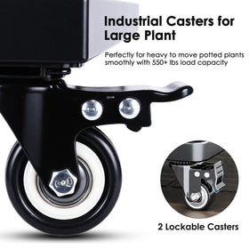 Hongsane lockable casters on plant stand for secure placement