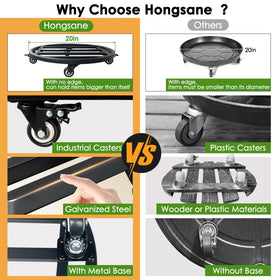 Hongsane indoor-outdoor rolling plant dolly in use on patio