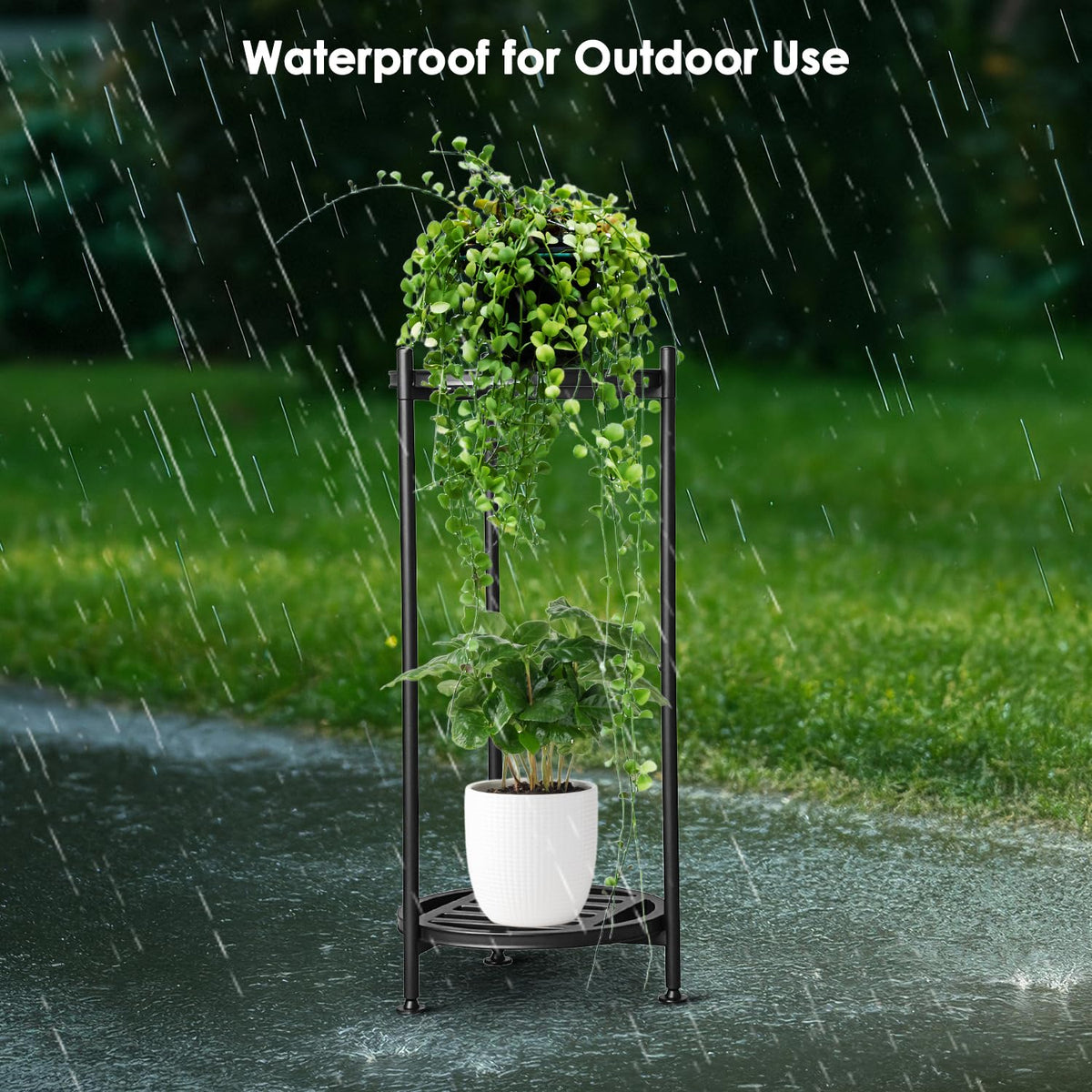 Hongsane patio display perfect for tall and wide outdoor pots.