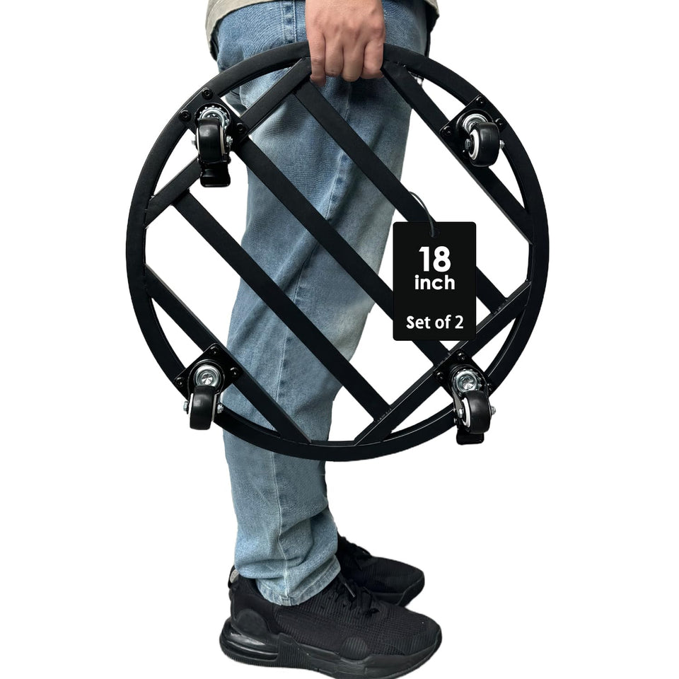 Hongsane 18-inch round plant caddy with wheels for easy repositioning of large pots