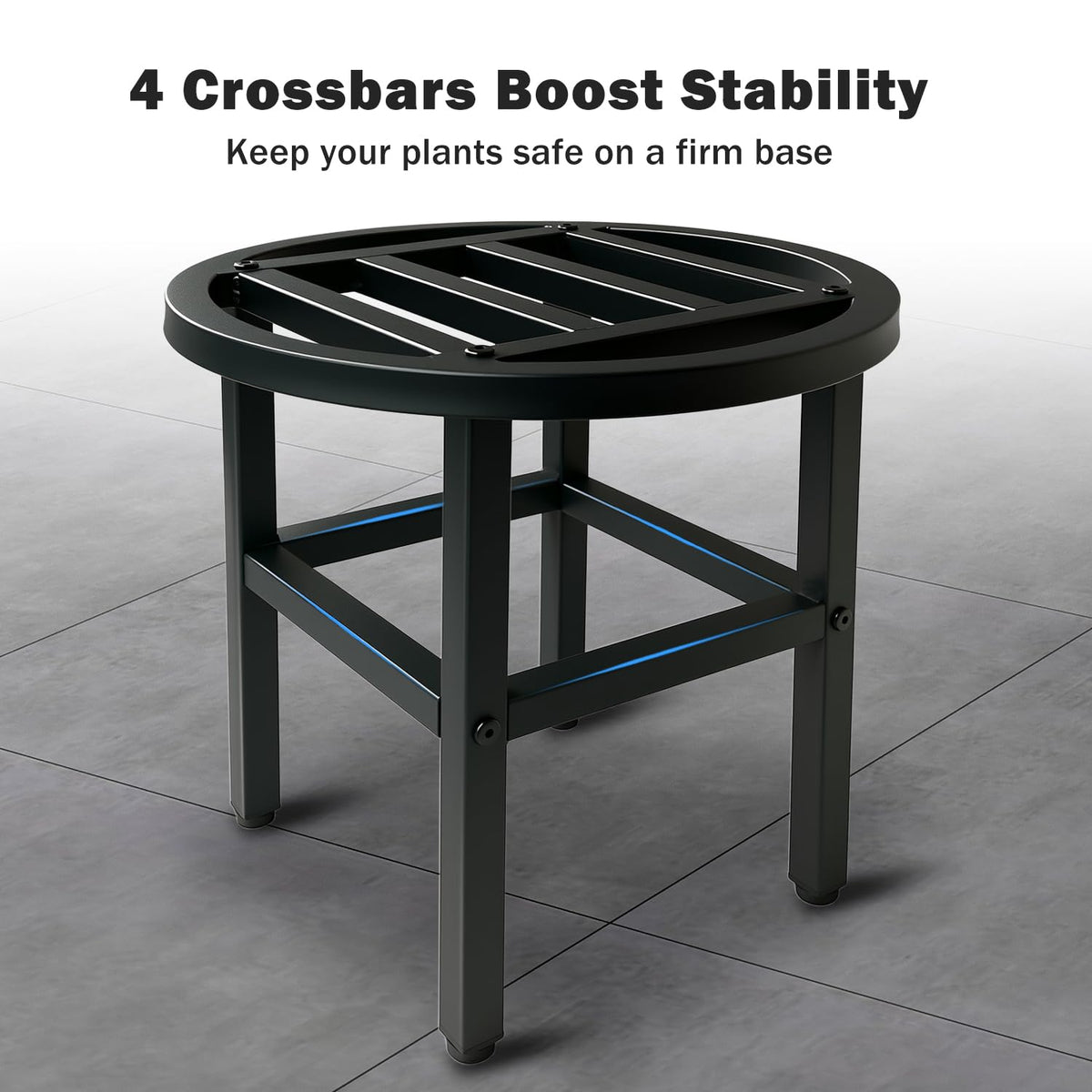 Hongsane rust-proof galvanized steel stand with crossbars for solid plant placement.