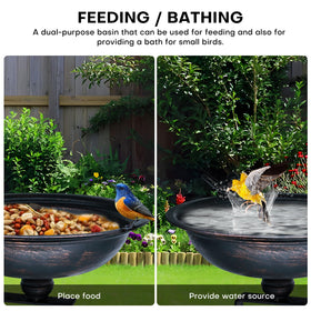 Hongshifu outdoor bird bath close-up highlighting corrosion-resistant finish