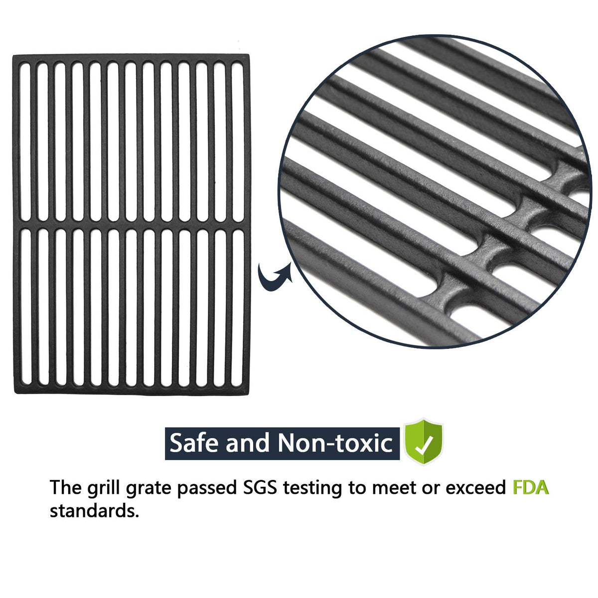 Hongso 11 7/8 x 17 1/4 inch cast iron grates with 1/2 inch thickness.