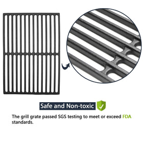 Hongso 11 7/8 x 17 1/4 inch cast iron grates with 1/2 inch thickness.