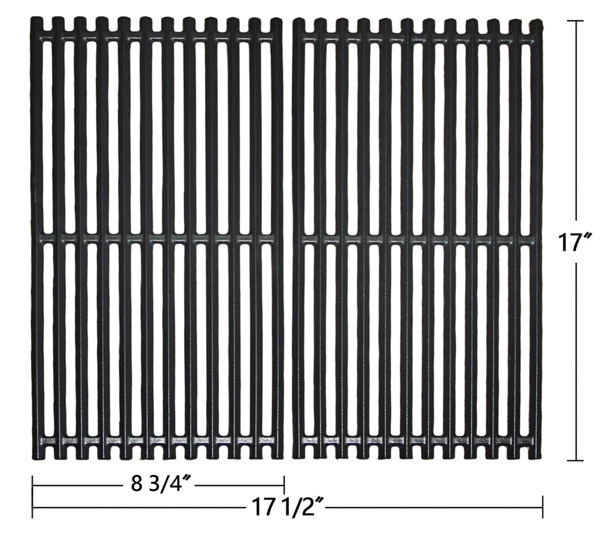 Hongso 17-inch grill grate back view; non-slip grooves help secure placement.