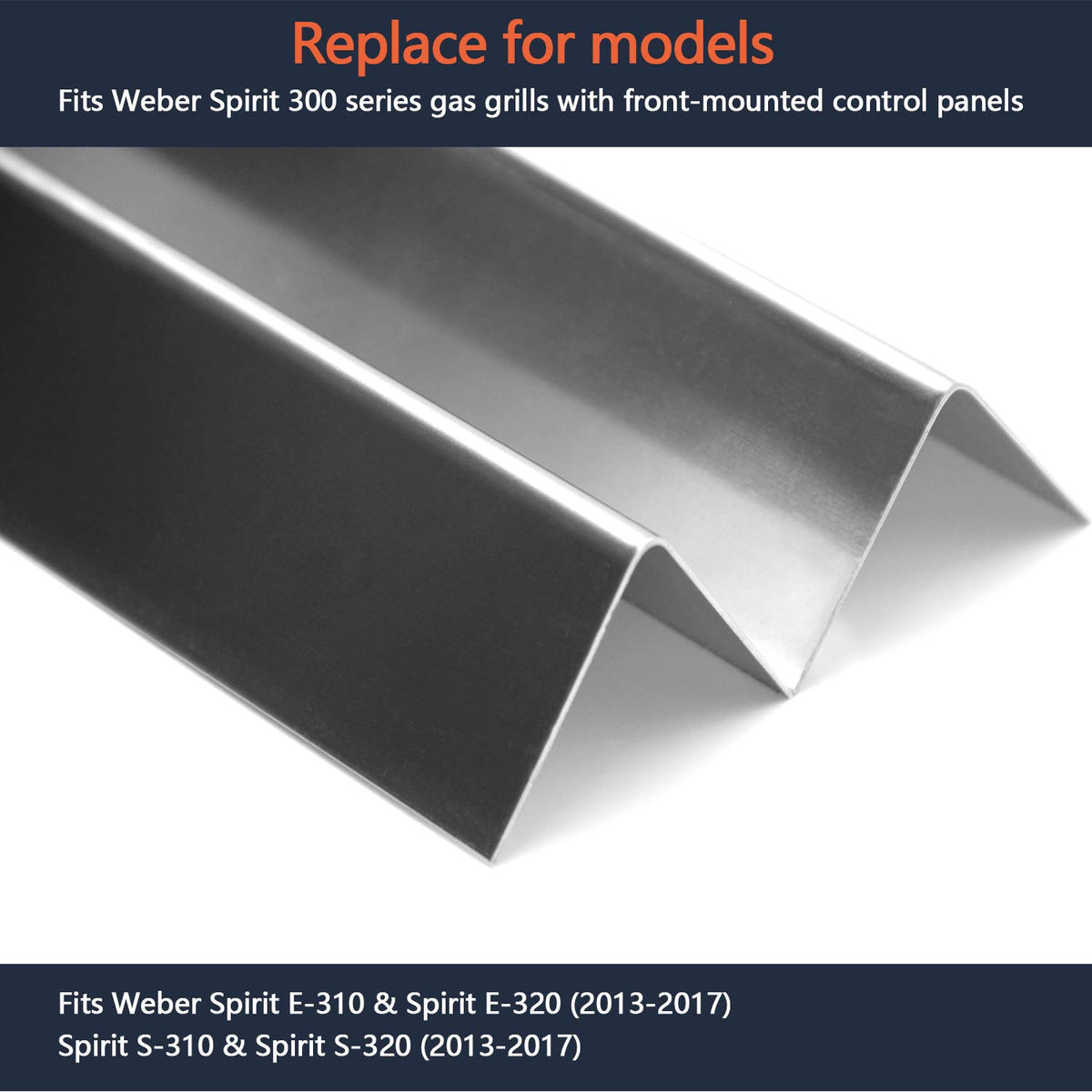 Hongso 7636 flavorizer bars packaging; ready-to-install replacement parts for Weber Spirit.