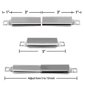 Hongso adjustable crossover tubes for flame alignment and even cooking.