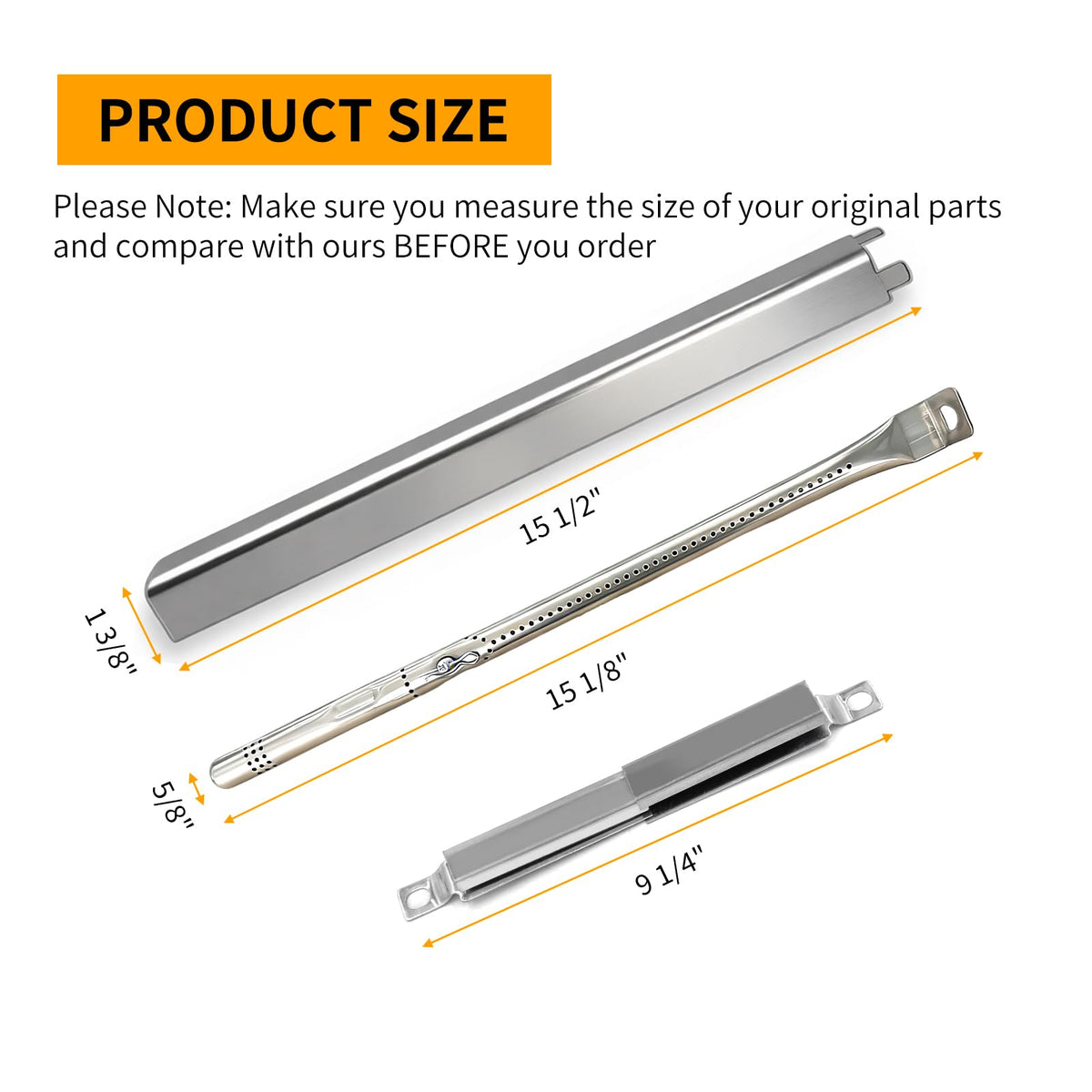 Hongso Charbroil four-burner burner tubes, adjustable fit for precise flame control and reliable performance.