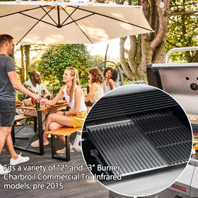 Hongso stainless steel grate pair reduces flare-ups during grilling