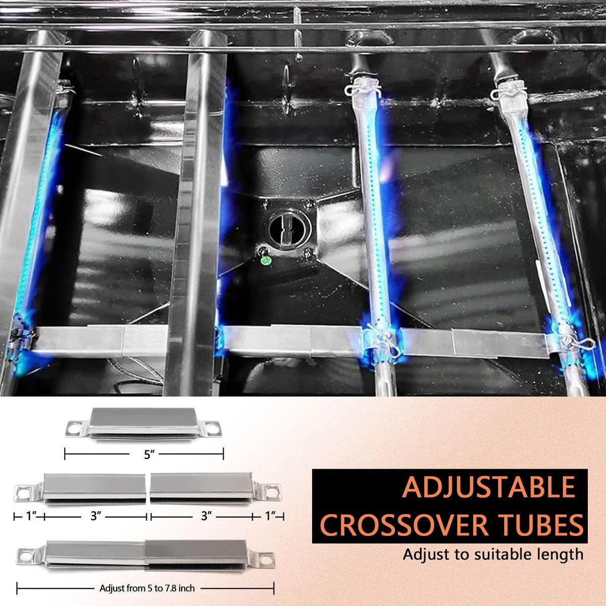 Hongso stainless steel kit supports consistent grilling heat.