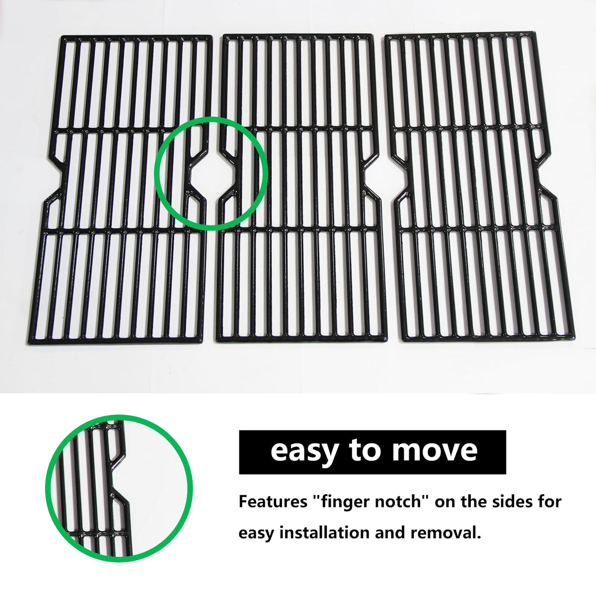 Hongso large surface area 16-7/8 inch grate supports even heat distribution during cooking.