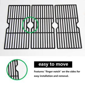 Hongso large surface area 16-7/8 inch grate supports even heat distribution during cooking.