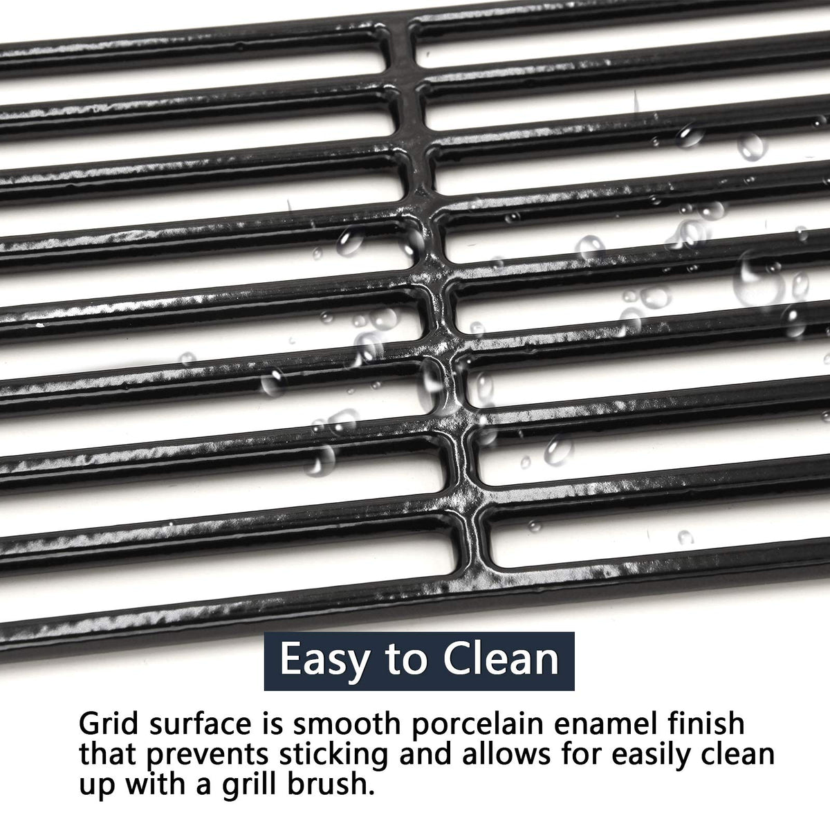 Durable cast iron with porcelain coating; withstands outdoor grilling