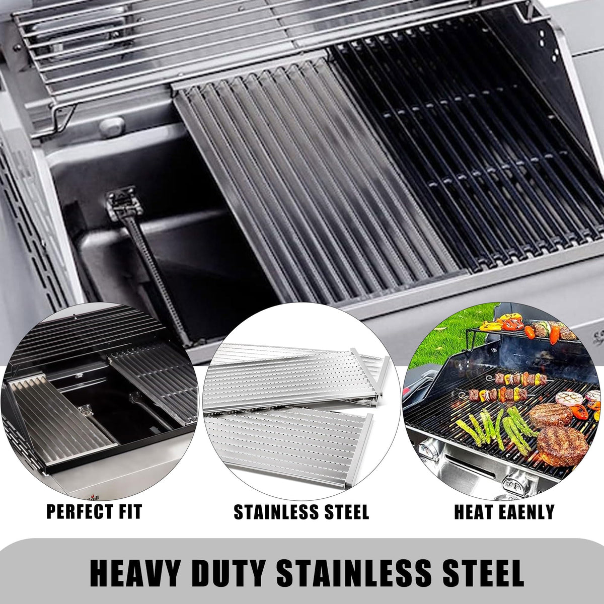 Hongso replacement grill grates kit in stainless steel for longer grill life.