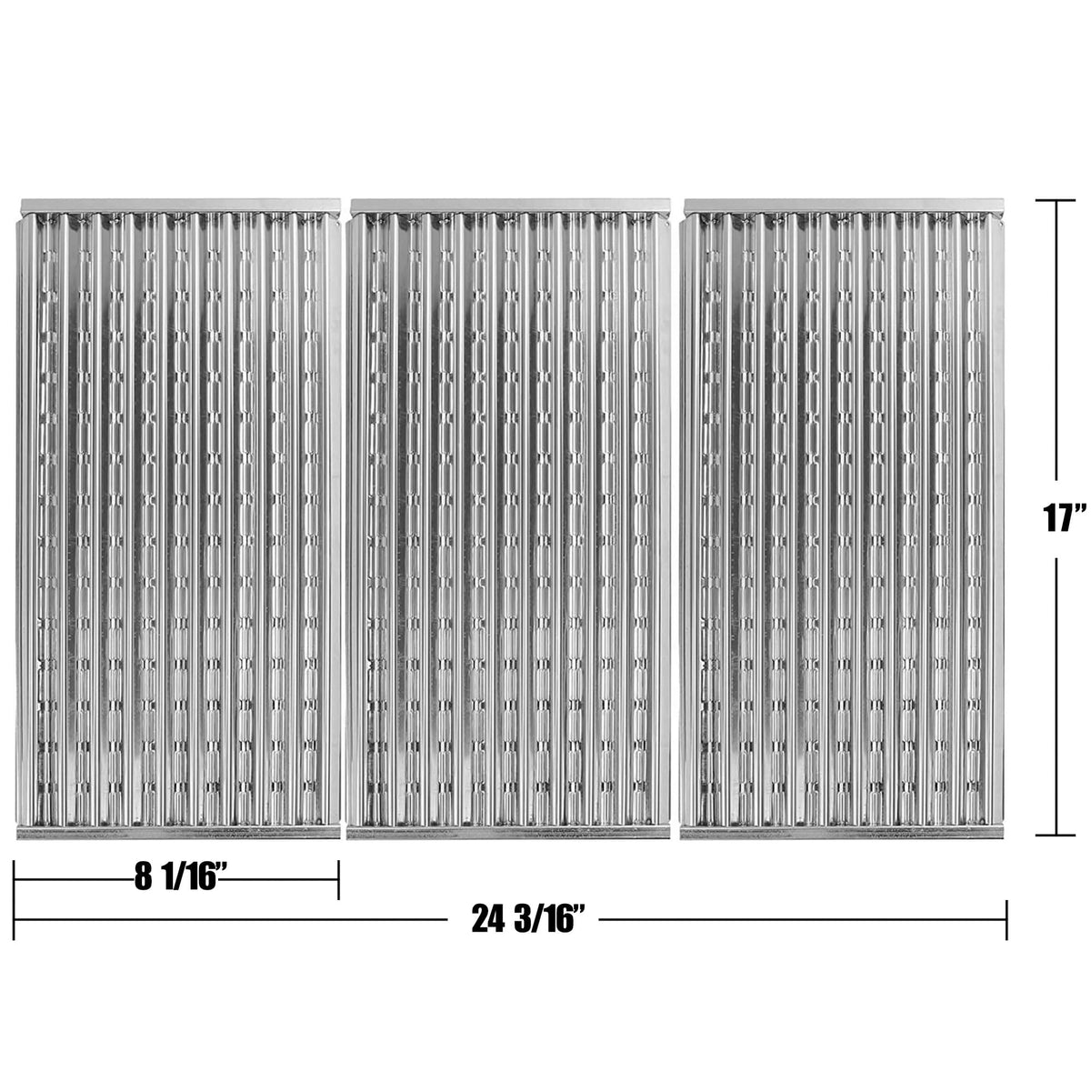 Hongso stainless steel emitter grate bottom perforated to promote even cooking surface.