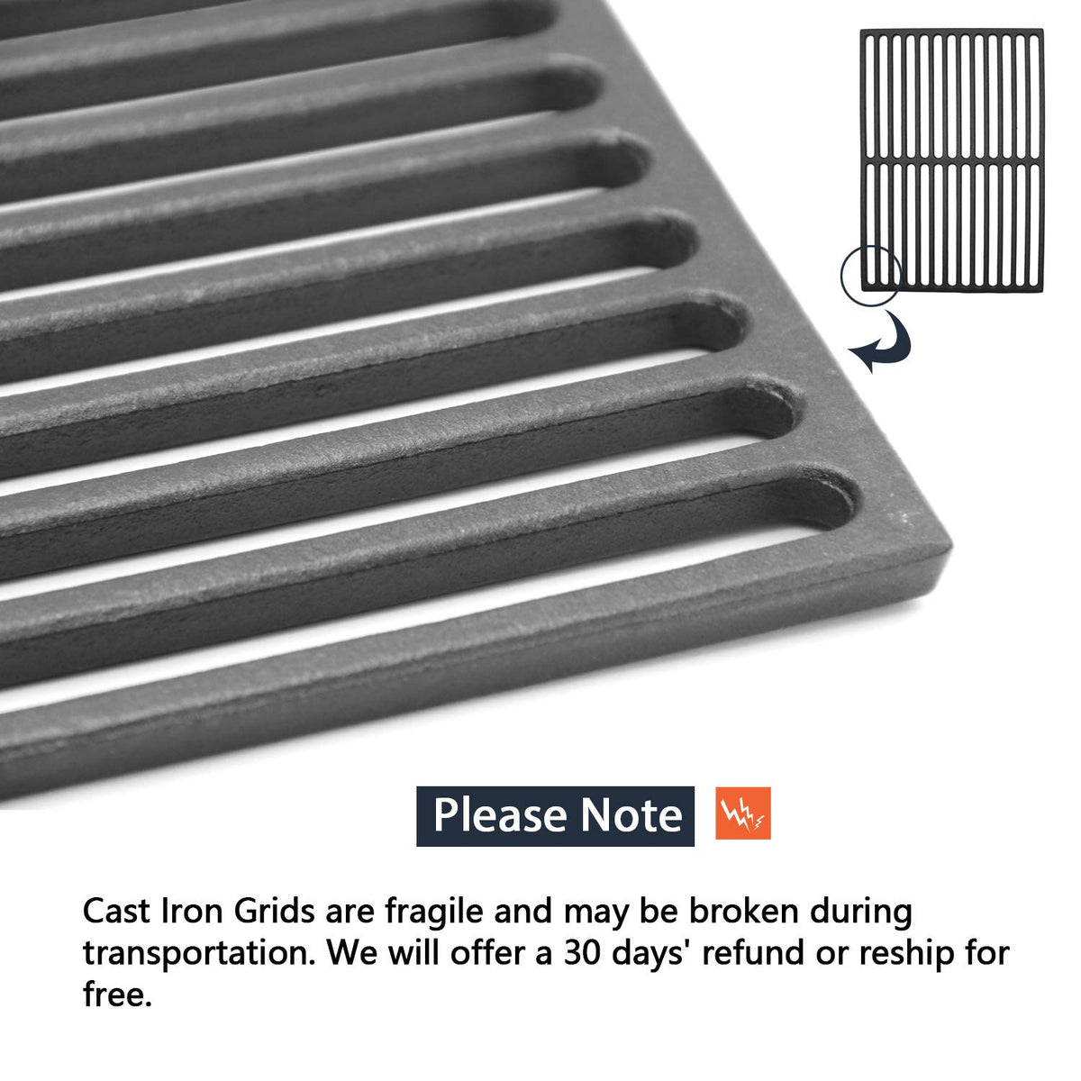 Hongso two-pack cast iron grill grates ready for Weber and Genesis grills.