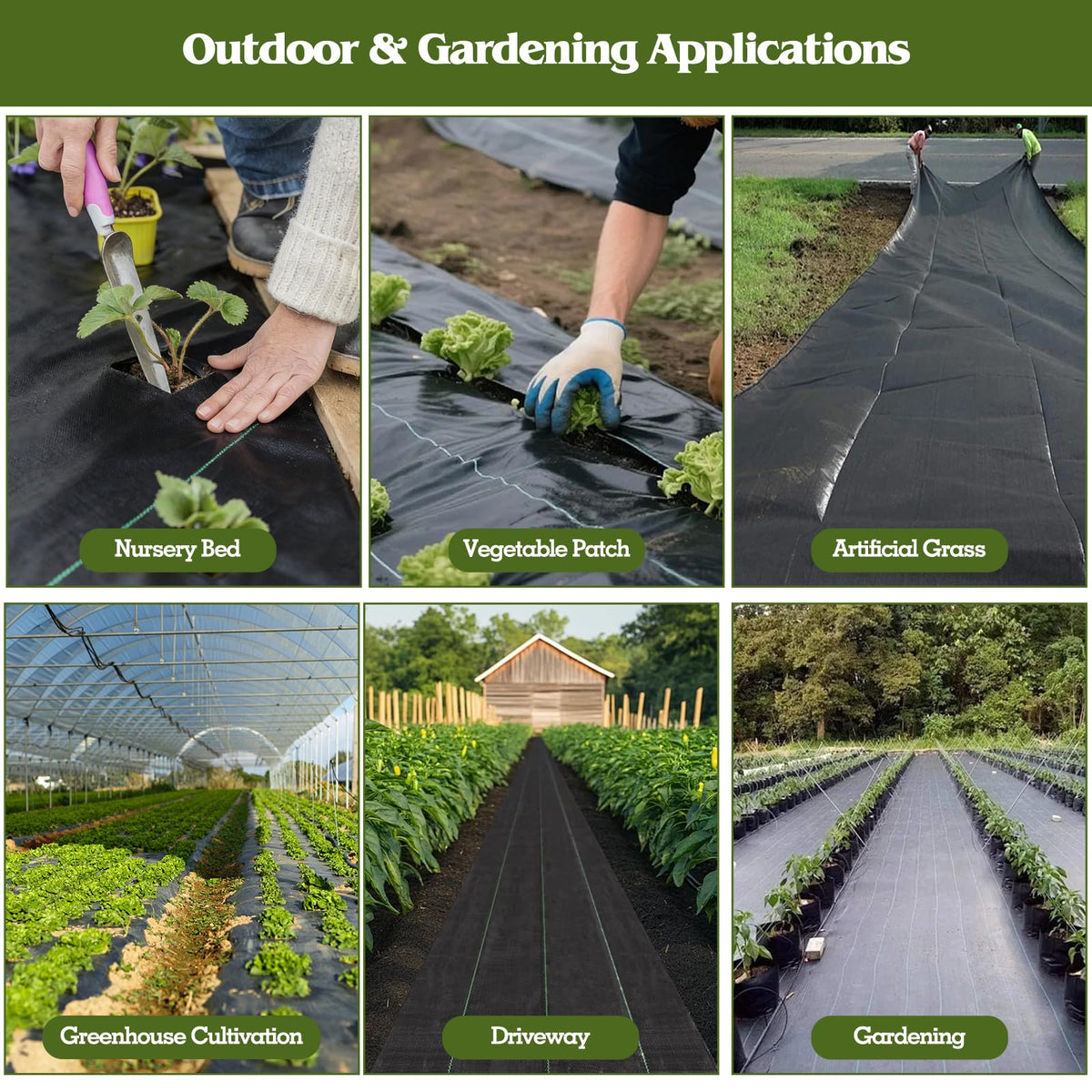 HongWay ground cover fabric helps keep soil moist in active planting beds.