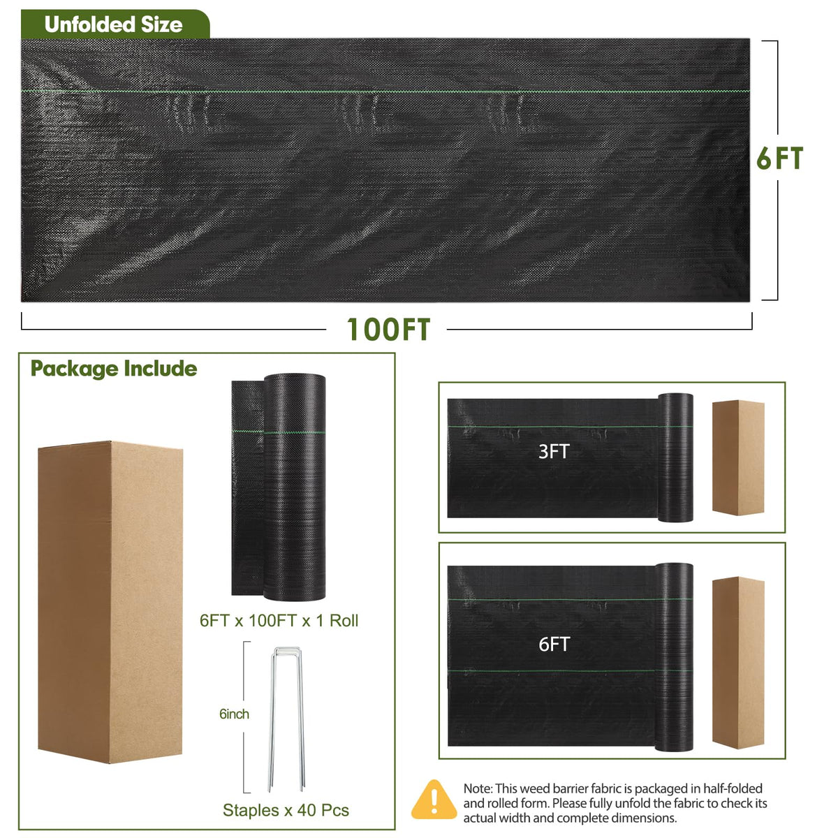 HongWay heavy-duty weed blocker fabric provides durable underlayment for driveways and paths.