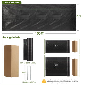 HongWay heavy-duty weed blocker fabric provides durable underlayment for driveways and paths.