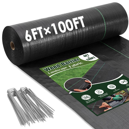 HongWay weed barrier fabric roll shields garden beds from weeds while letting water through.