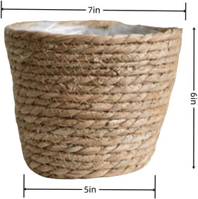HONGXIMY seagrass planter basket 8-6x6 in suits larger indoor plants.