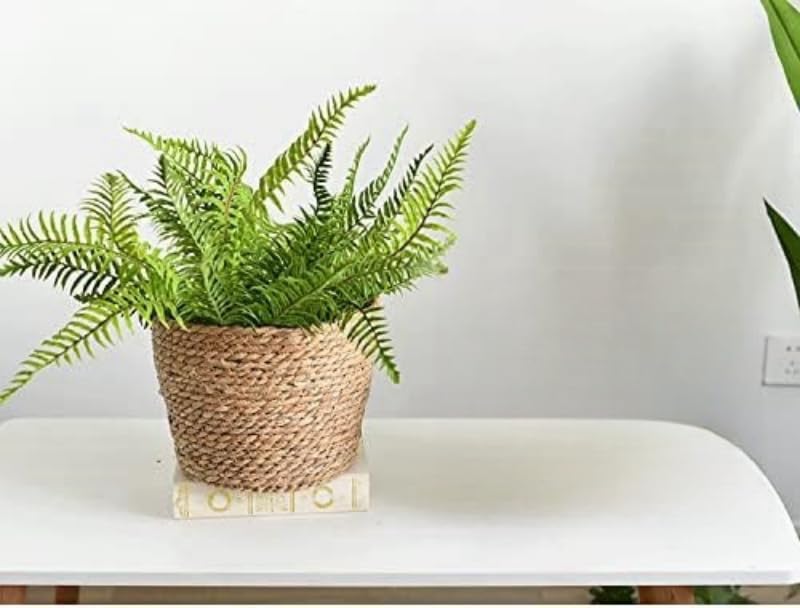 HONGXIMY seagrass planter basket close-up shows durable woven texture.