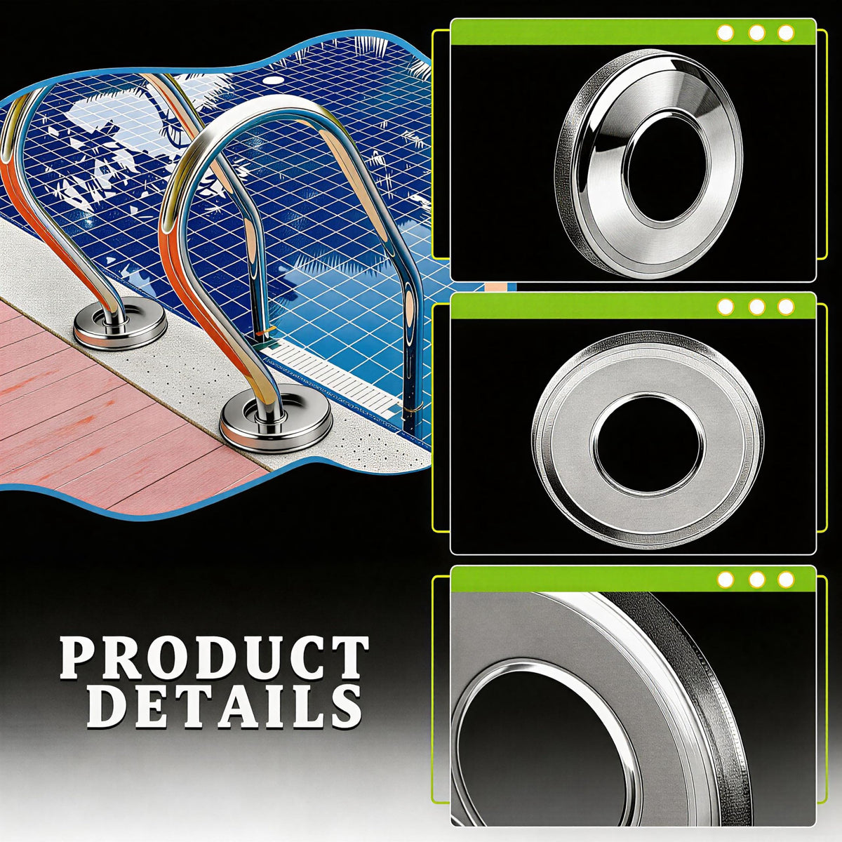 Honkador escutcheon-plate 1.9-inch fit; precise sizing for sturdy ladders.