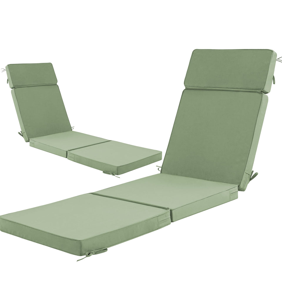 Honorbox 72x21 chaise cushion setup secures with six ties for stable lounging.