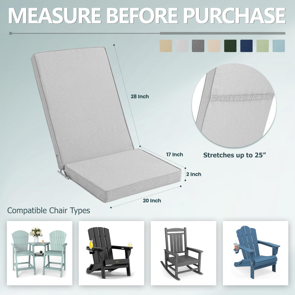 Honorbox cushions with non-slip bottom keep chairs secure