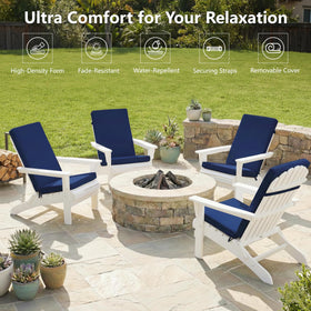 Honorbox Adirondack cushions with non-slip bottom provide stable seating
