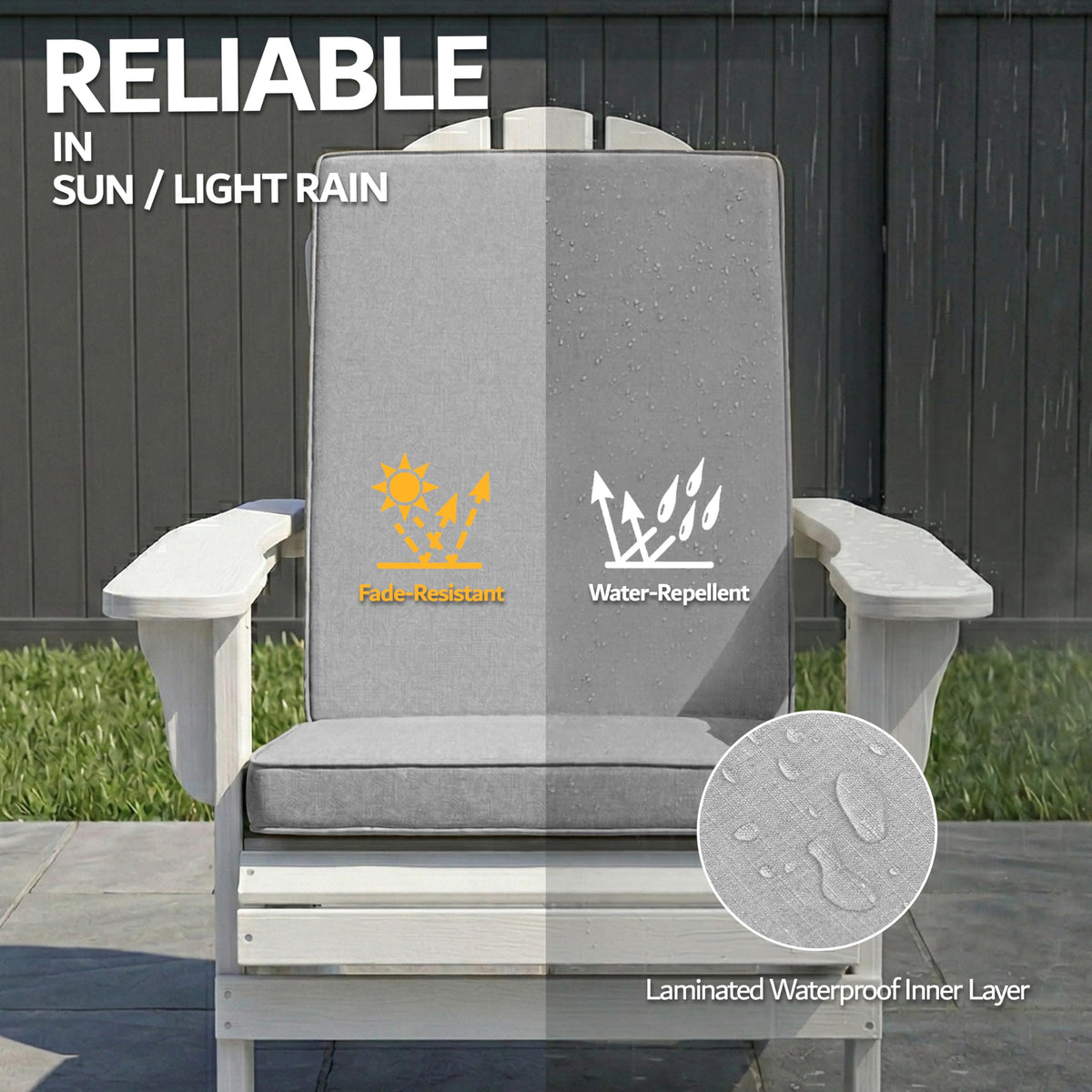 Honorbox cushions with water-repellent fabric protect against light rain