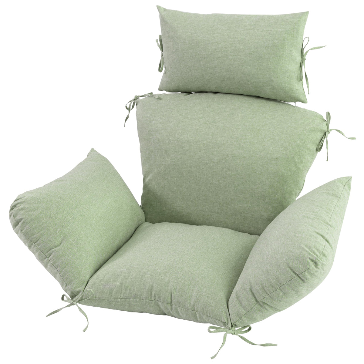 Honorbox egg chair cushion with eight straps for secure placement.