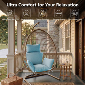 Honorbox Egg Chair Cushion Eight Straps keeps cushion securely positioned on hanging chairs.