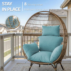 Honorbox Egg Chair Cushion Faux Linen Texture blends chic texture with outdoor durability.